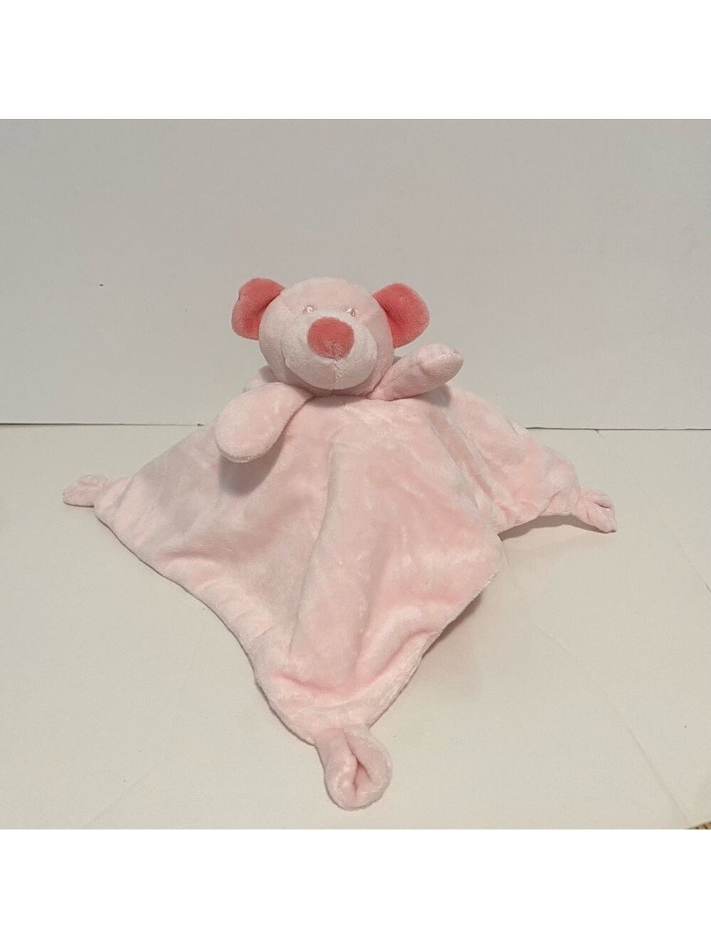 Portfolio Pink Teddy Bear Baby Lovey Security Blanket Baby Toy Girl Spots Knots